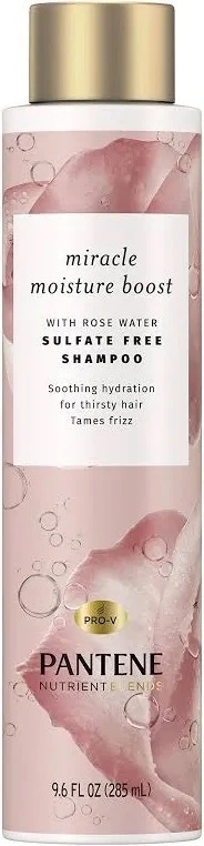 Pantene Nutrient Blends Miracle Moisture Boost Rose Water Sulfate Free Shampoo