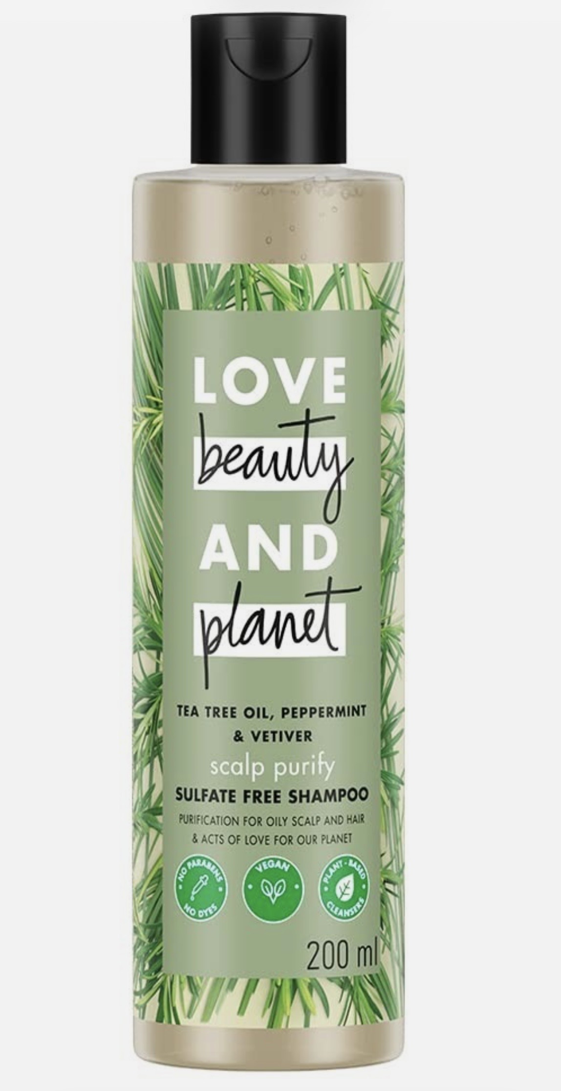 Love Beauty and Planet Tea Tree Oil, Peppermint & Vetiver Sulfate-Free Purifying Shampoo
